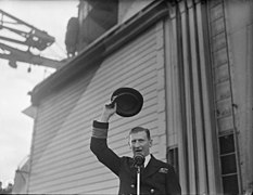 First Lord Visits Home Fleet. 15 January 1943, Scapa Flow, Mr a V Alexander, First Lord of the Admiralty in the Course of His Three Day Visit To the Home Fleet Spoke To Ship's Crews About the War at Sea. A13930.jpg