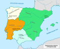 La Spagna romana nel 212, con la divisione provvisoria di Caracalla.