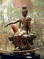Bodhisattva Avalokitesvara (Guanshiyin), Shanxi Province, China. 11th-12th century CE. Liao dynasty (907-1125 CE). Nelson-Atkins Museum of Art.