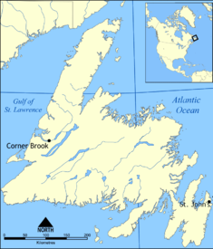 L'Anse aux Meadows trên bản đồ Newfoundland