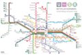 line network (metro + tramway + suburban railway + regional railway) Liniennetz (U-Bahn + Straßenbahn + S-Bahn + Regionalbahn)