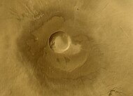 Pavonis Mons, located on the equator in Tharsis quadrangle.
