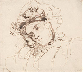 Étude de femme, la tête sur la main, Centre d'art britannique de Yale.