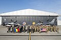 US airmen from the 480th Fighter Squadron together with Romanian airmen at the base.