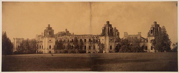 Tsarytsyno Palace Panorama. 1888. Before the roof collapsed.