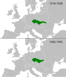 Localização de Checoslováquia/ Tchecoslováquia