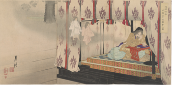 Go-Daigo (ca. 1890), Druck von Gekko Ogata (1859–1920)
