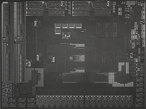 Close-up of the I/O die