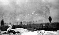 1915 - British infantry from the 47th (1/2nd London) Division advancing into a gas cloud during the Battle of Loos. Photo taken by a soldier of the London Rifle Brigade (1/5th Battalion, The London Regiment)