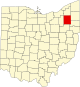 Localização do Map of Ohio highlighting Portage County