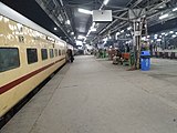 14511 Nauchandi Express standing on platform 5 in Moradabad Jn