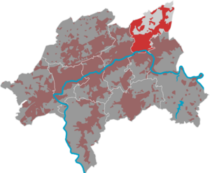 Lage des Bezirks Oberbarmen in Wuppertal