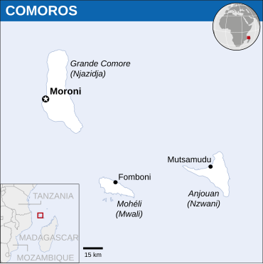 Mapo de la Komoroj