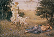 Diana e Endymion, aquarela e guache, 1883