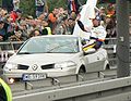 On Świętokrzyski bridge during Renault F1 Roadshow in Warsaw, 2007.