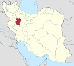 Location of Hamadan province in Iran