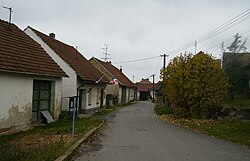 A street with the municipal office
