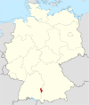 Tyskland, beliggenhed af Neu-Ulm markeret