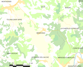 Mapa obce Mensignac