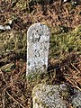 Mile post on old railway above Sharptor