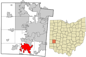 Location in Montgomery County and the state of Ohio.