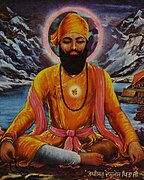 Artistic depiction of "Dusht Daman", the alleged previous incarnation of Guru Gobind Singh as narrated in the "Bachittar Natak".jpg