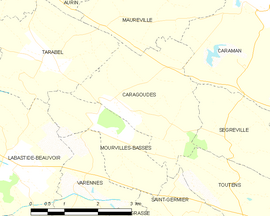 Mapa obce Caragoudes