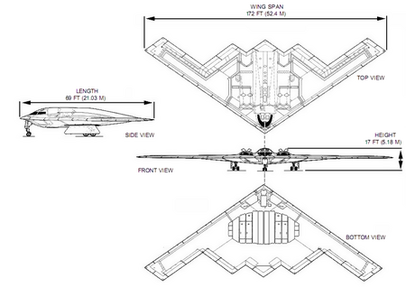 B-2 三面図
