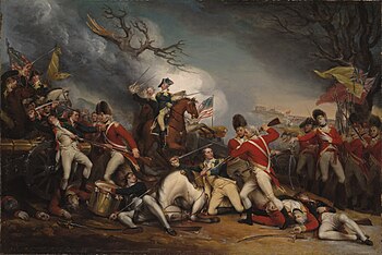 Der Tod von General Mercer in der Schlacht von Princeton 1777, Gemälde von John Trumbull