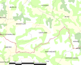 Mapa obce Castelner