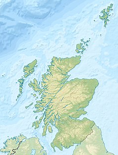 Mapa konturowa Szkocji, blisko centrum na prawo znajduje się punkt z opisem „Moray Firth”