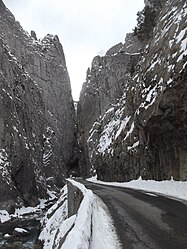 The Barles Gorge, in winter