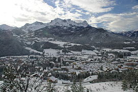 Paysage montagneux en hiver à Barcelonnette.