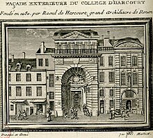 Façade extérieure du collège d'Harcourt par François-Nicolas Martinet.