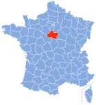 Posizion del dipartiment Loiret in de la Francia