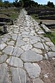 La strada romana: si notano ancora i segni delle ruote dei carri che vi passavano
