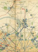 Carte du réseau de la STCRP de 1925, montrant les anciennes lignes de tramways du nord de Paris.