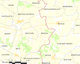 Mapa obce Bresdon