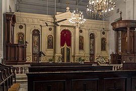 Autel de l'Église de la Transfiguration, lieu de culte de la communauté grecque orthodoxe de la ville.
