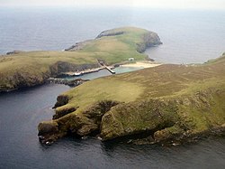 Letecký pohled na ostrov North Haven.