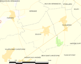 Mapa obce Douchy