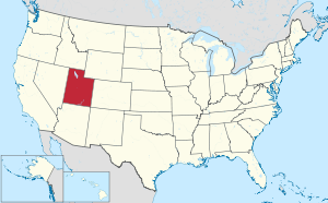 Harta e Shteteve të Bashkuara me Utah të theksuar