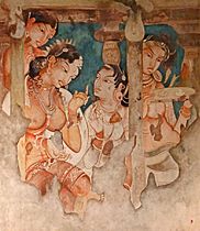 Copy of Ajanta painting, in Musée Guimet, Paris