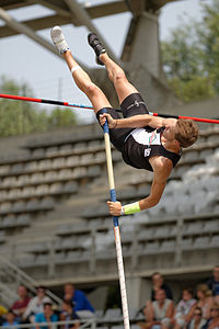 Théo Mancheron in the men’s decathlon during the French Athletics Championships 2013