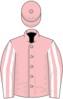Pink, white striped sleeves, pink cap