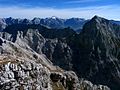 Pogled na zahodno stran Julijskih Alp. Najvišji vrh je Triglav