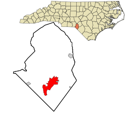 Location in Scotland County and the state of North Carolina.