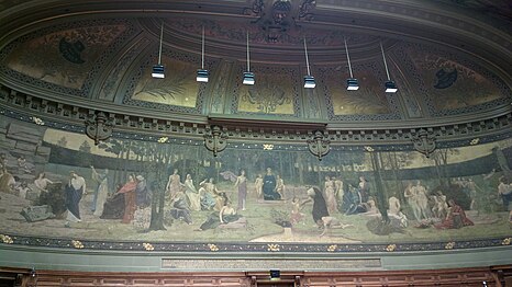 Le Bois sacré de Puvis de Chavannes (1889), dans le grand amphithéâtre.