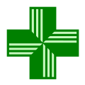 Det grønne kors bruges af apoteker i bl.a. Grækenland, Italien og Storbritannien.