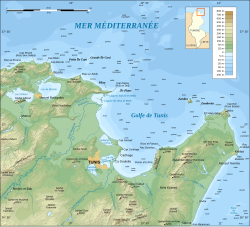 Carte du golfe de Tunis.